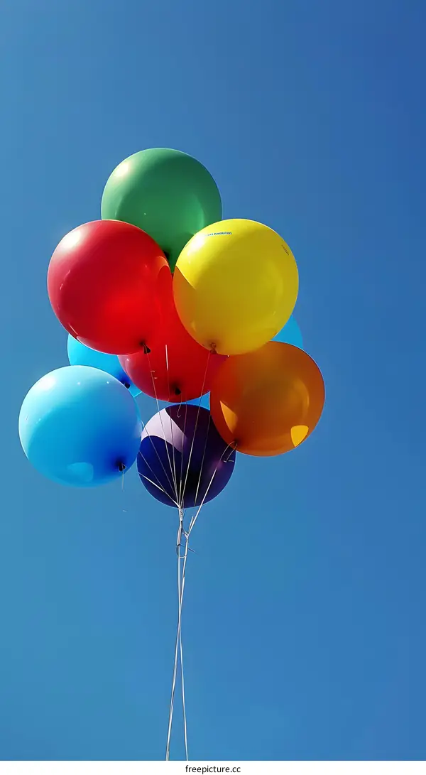 Colorful Balloons Against Blue Sky