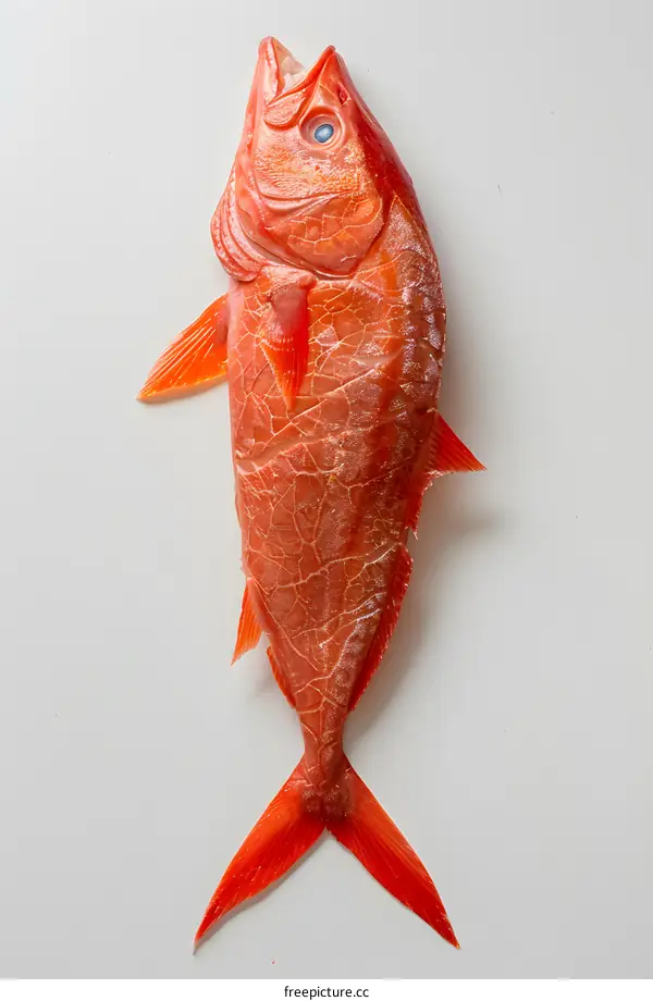 red fish on white background