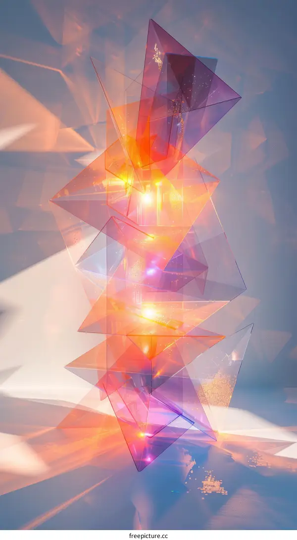 Colorful Geometric Shapes 3D Rendering