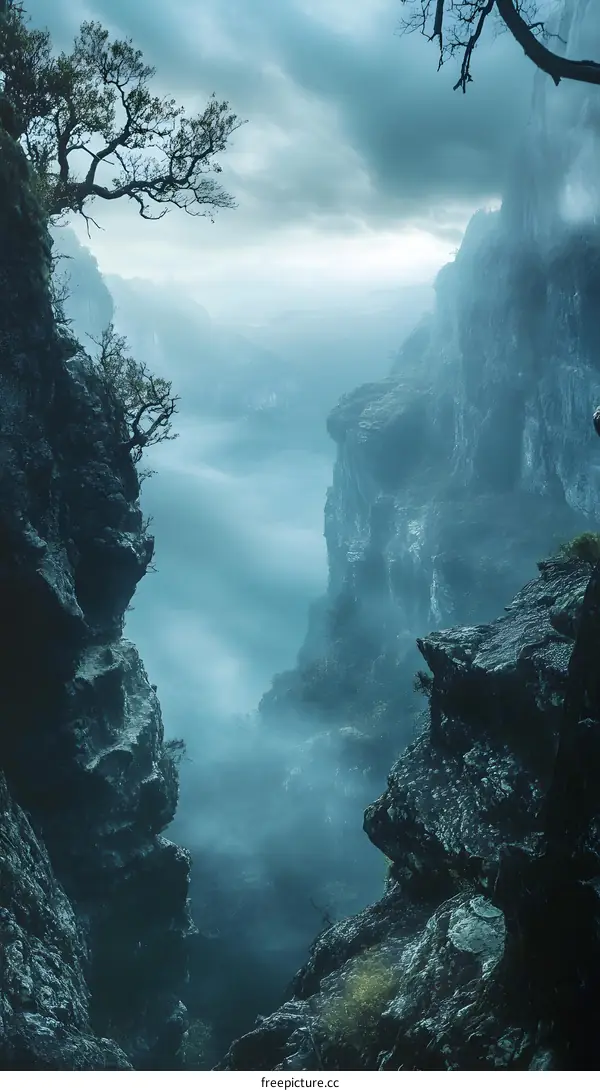 Misty Canyon in the Mountains