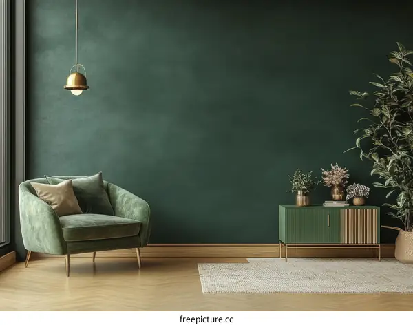 Modern Green Living Room Interior Design