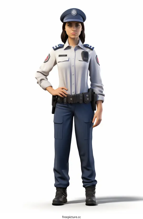 3D Law Enforcement Officer Illustration