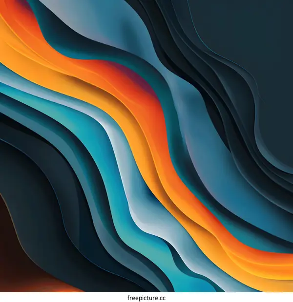 Abstract Wavy Pattern With Colorful Layers