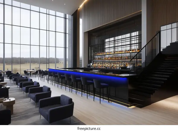 Modern Bar Area with Panoramic View