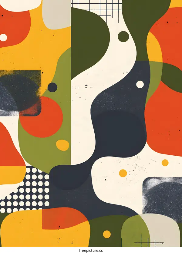 Abstract Geometric Shapes and Patterns in Vibrant Colors