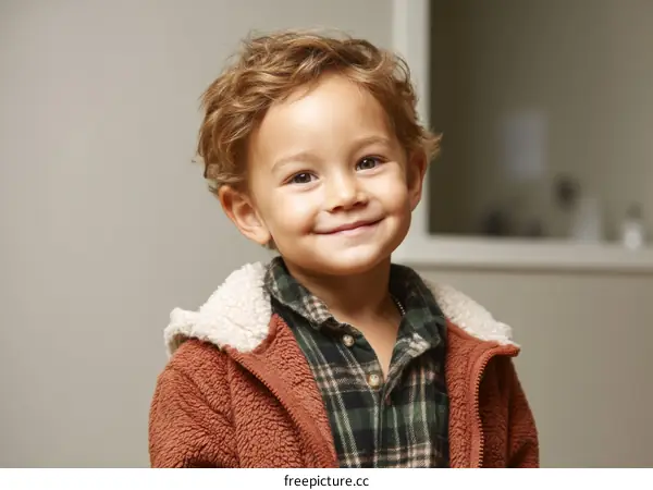 Smiling Child Portrait in Studio Setting