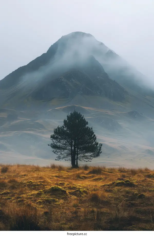 Lone Tree in a Serene Valley