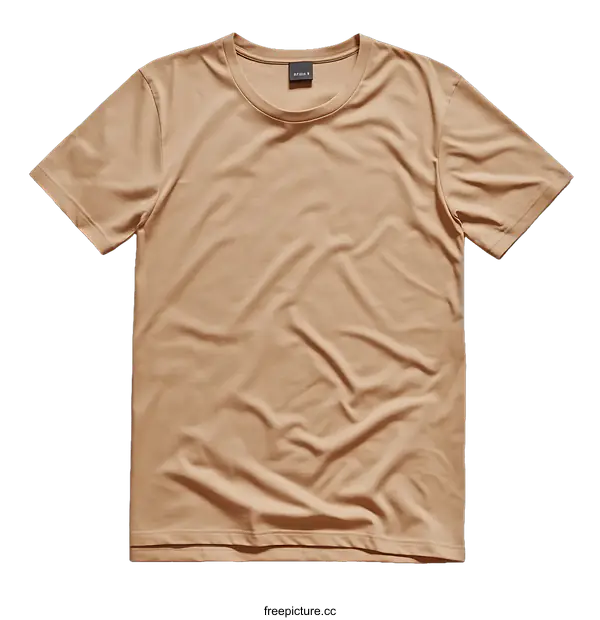 [Transparent Background PNG]Plain Beige Short Sleeve T-Shirt