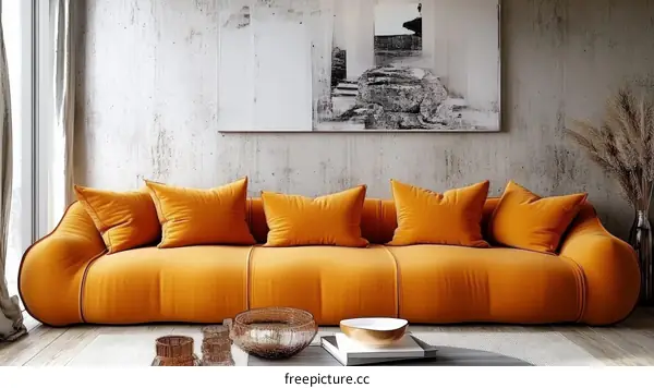 Modern Orange Sofa Interior Design