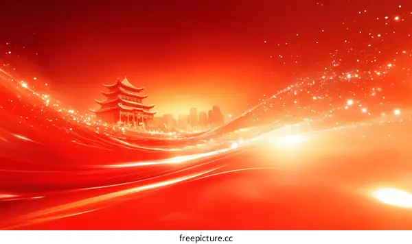 Chinese Architecture Red Abstract Background