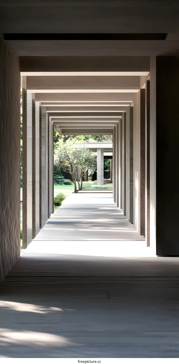 Modern Architecture Design with Long Corridor and Minimalist Style