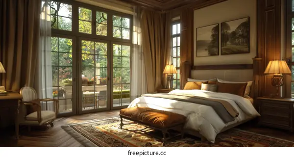 Elegant Luxurious Classic Wooden Bedroom