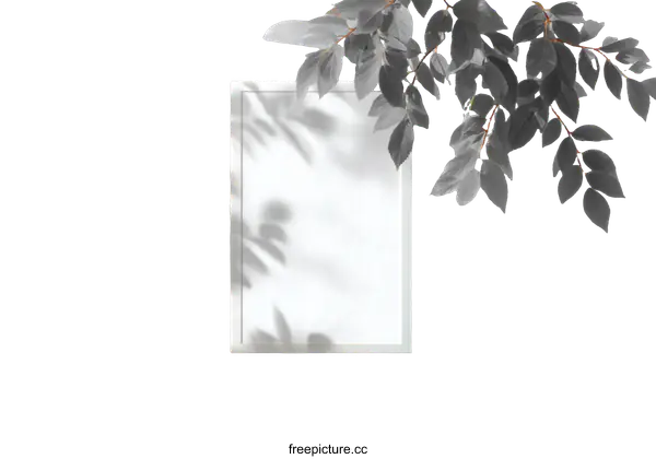 [Transparent Background PNG]Blank Frame Mockup with Natural Shadow