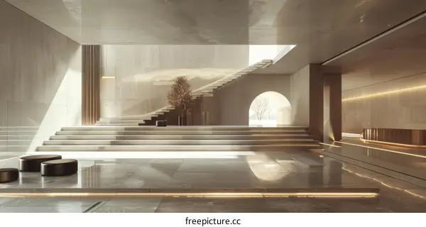 Modern Luxury Home with Marble Stairs and Walls