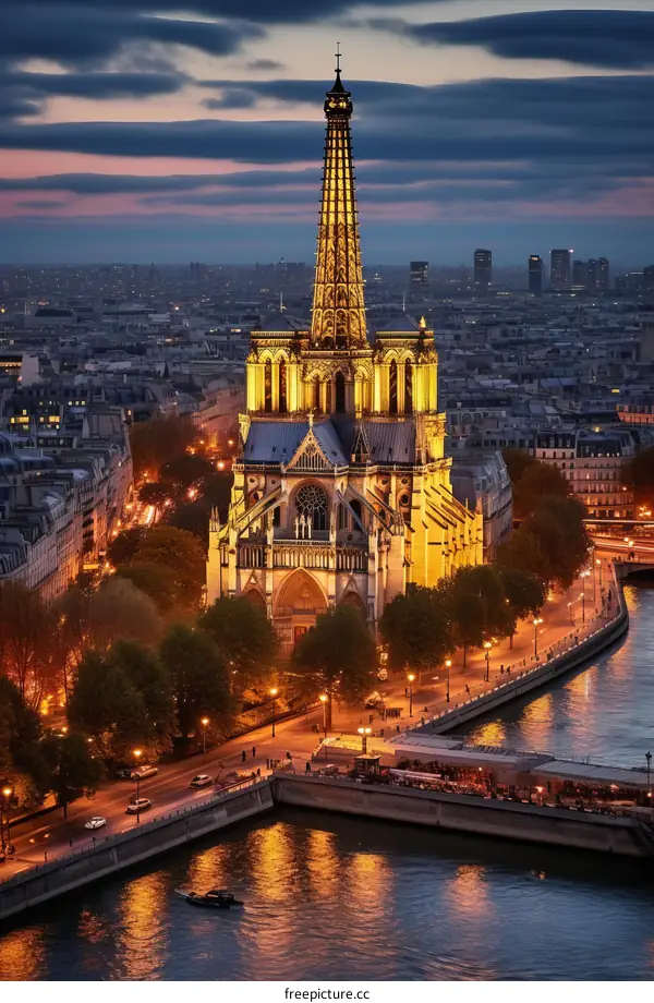 Notre Dame Cathedral at Dusk