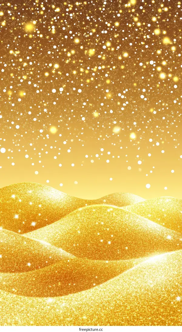 Golden Glitter Hills Abstract Background