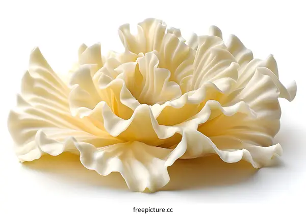 Close-up of a beautiful white rose made of porcelain