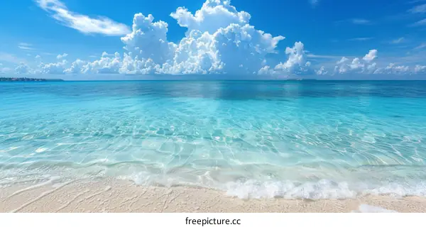 Stunning Beach with Pristine White Sands and Crystal-Clear Waters
