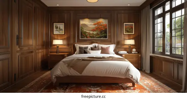 Elegant Wooden Bedroom Interior Design