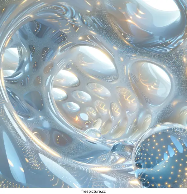 Abstract Organic Structure with Glowing Elements