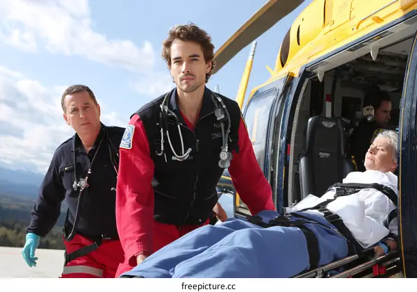 Emergency Medical Helicopter Rescue Team