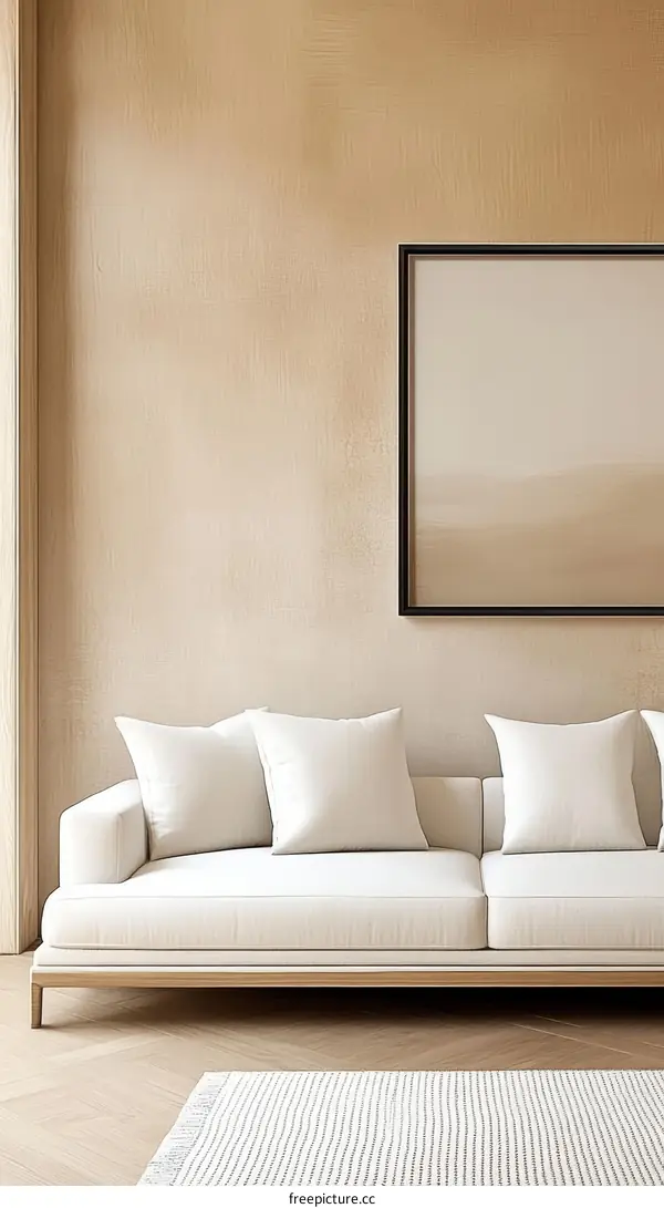 Modern Beige Living Room Interior Design