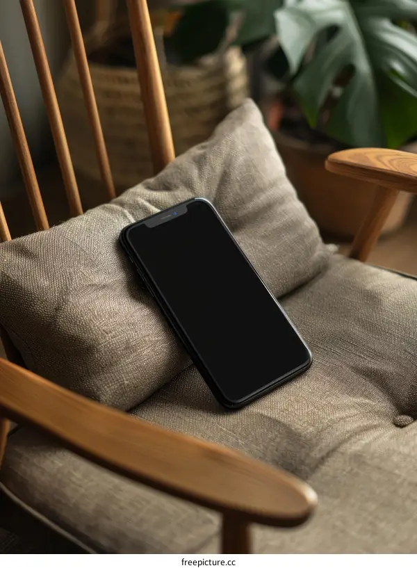 Black Phone on a Chair