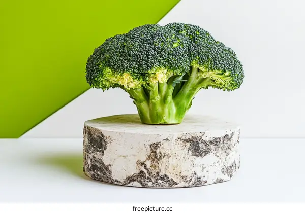 Fresh Broccoli on a Decorative Stand