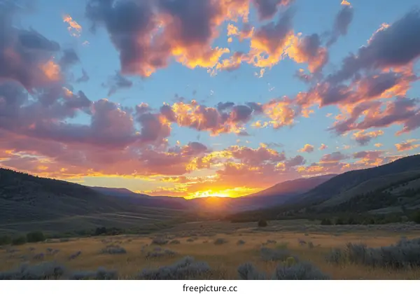 Sunset Over the Mountains