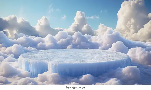 Ice Platform Floating on Clouds