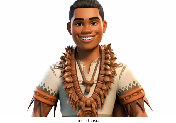 Polynesian man with traditional clothing