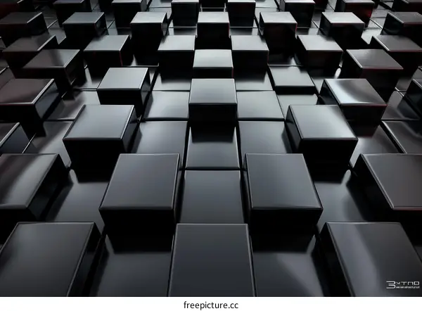Black and gray 3D cubes background
