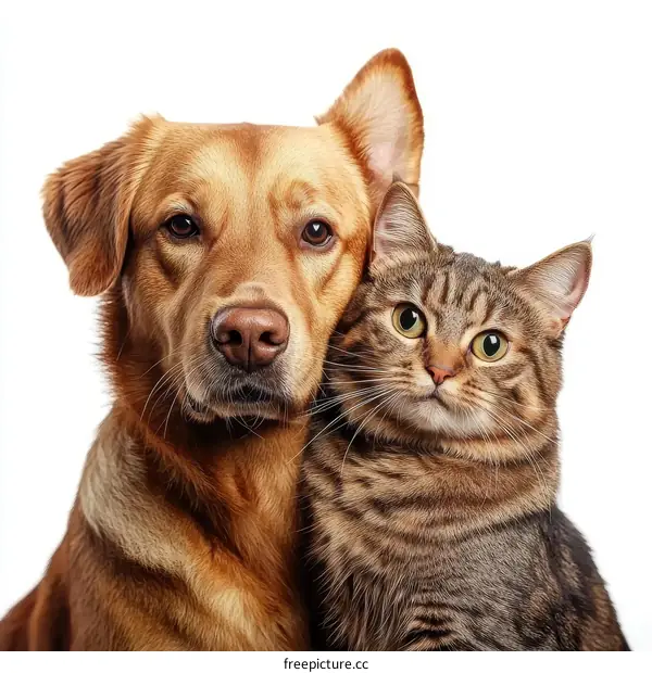 Close Up of Dog and Cat
