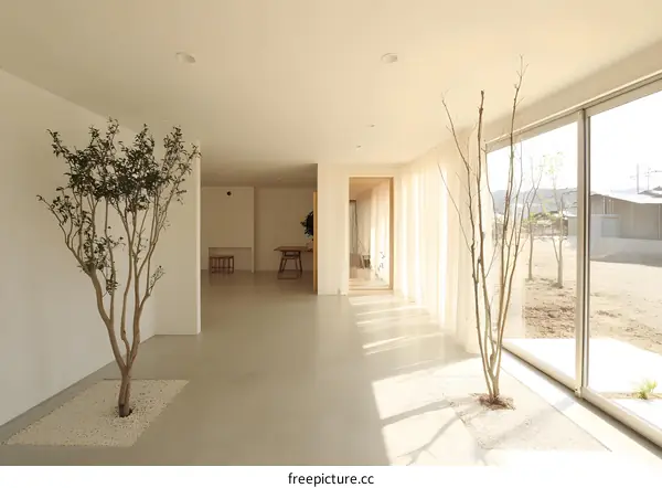 Minimalist Interior Design With White Walls And Wooden Floors