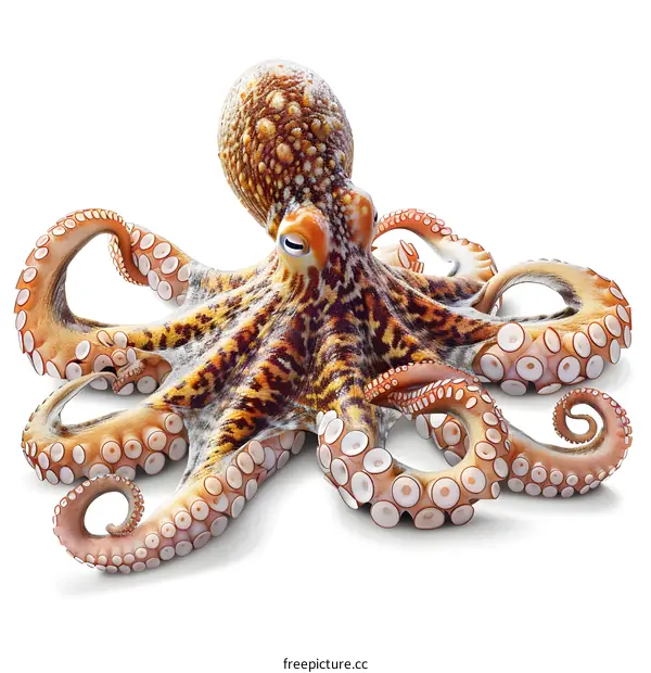 Octopus on White Background