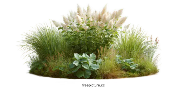 [Transparent Background PNG]Beautiful Round Grass and Flower Arrangement