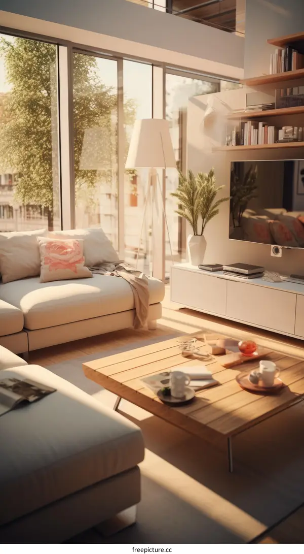 A bright and airy living room with a large windows