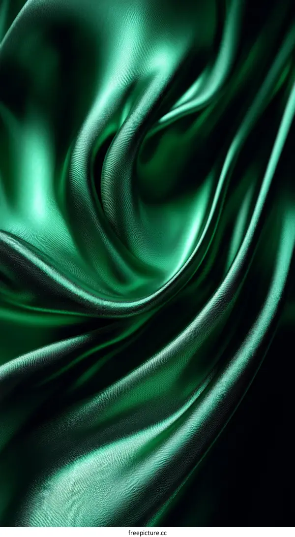 Emerald Green Silk Fabric Texture