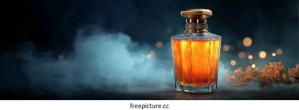 Luxury Perfume Bottle in Smoky Atmosphere