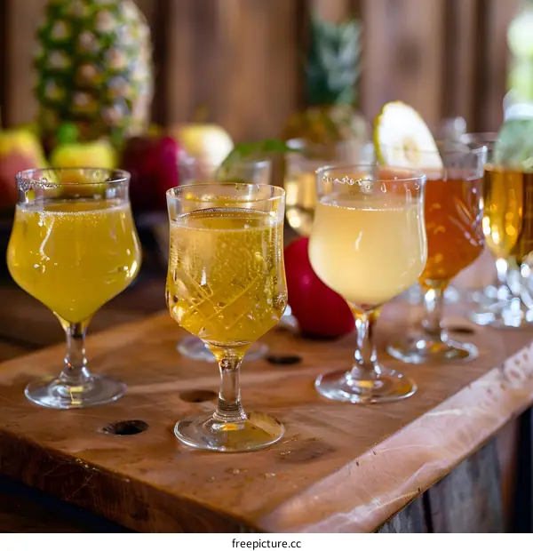 Apple Cider Tasting Set with Different Flavors