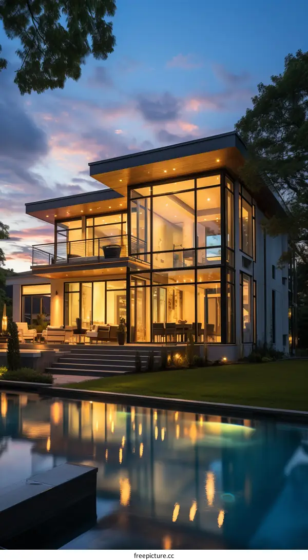 Modern Luxury House with Pool and Sunset Views