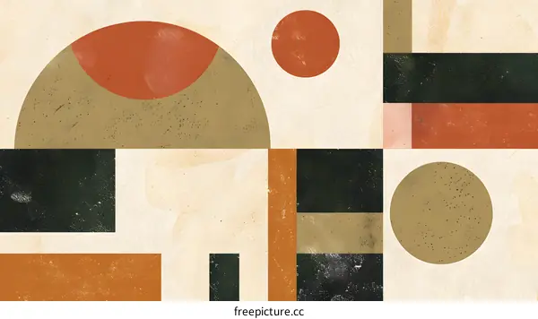 Abstract Geometric Shapes Illustration with Vintage Textures