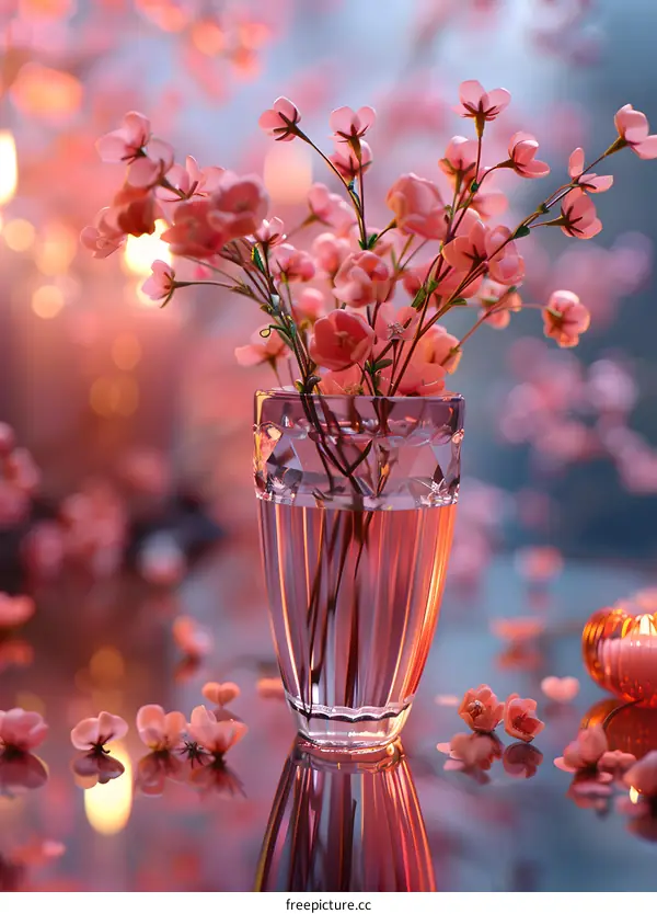 A glass vase of flowers
