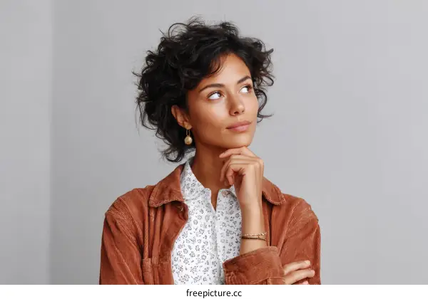 Thoughtful Woman in Consideration