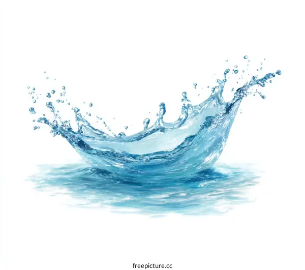 Water Splashing, Pure Blue Water Splash