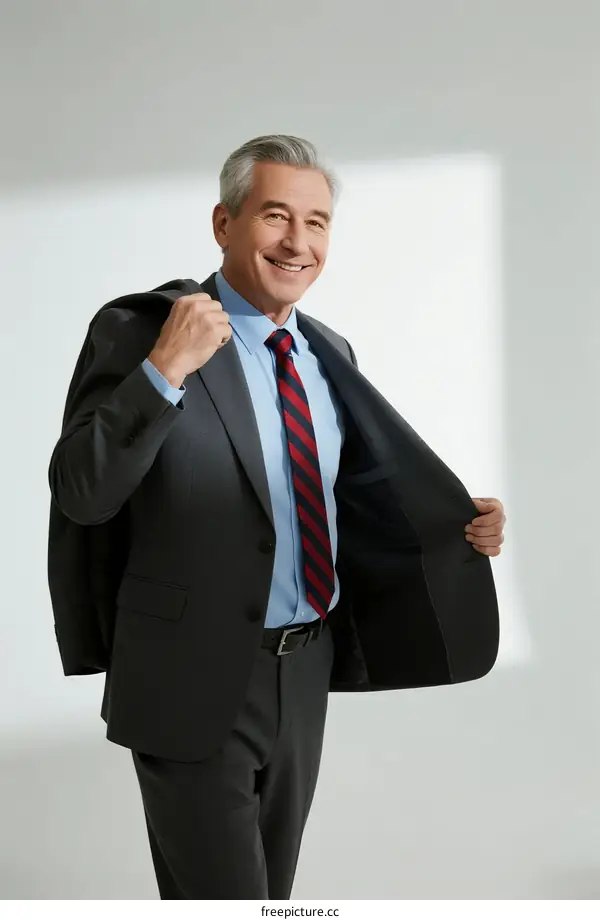 Confident middle - aged business man wearing formal suit