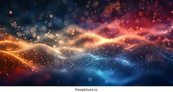 Colorful light dots flowing