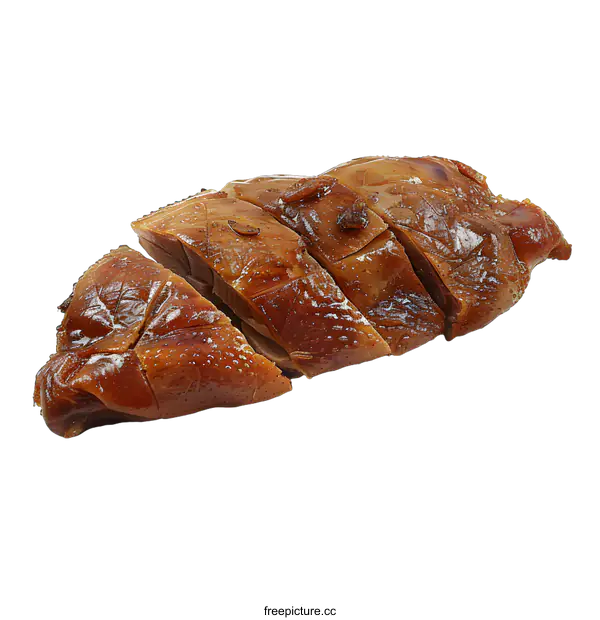 [Transparent Background PNG]Sliced Roasted Duck on White Background