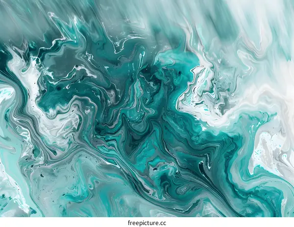 Abstract Blue and White Liquid Marble Texture Background
