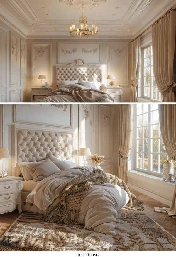 Elegant Bedroom Interior Design Illustration